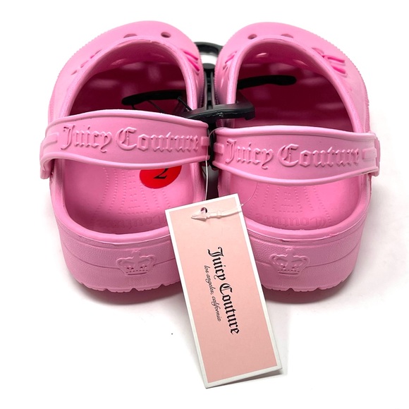 JUICY COUTURE Clogs Shoes Kids Little Girls SIZE 2M Barbie Pink Gems Sandals NWT - Picture 9 of 14